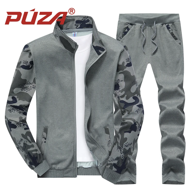 Puza Sportwear Suit Men's tracksuit winter warm sweatpants Track suits mens Camouflage Army Casual 4XL sets | Мужская одежда