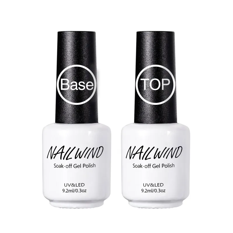Base and Top Coat Nailwind 9.2ML Long Lasting Top Coat Base Coat UV Gel Nail Polish Shiny Sealer Manicure Set Soak off Top Base Nail Primer - Color: Base and Top Coat