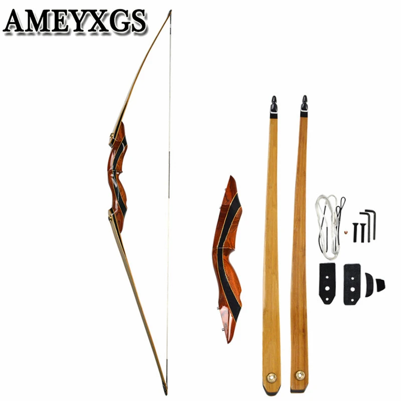 

1Pc 62" 25-55lbs Takedown Recurve Bow Longbow Right Hand American Hunting Bow For Outdoor Hunting Shooting Archery Accessories