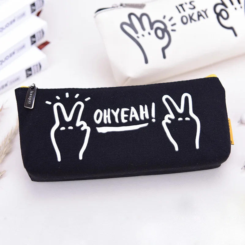 Пенал тканевый для девочек и мальчиков милый чехол карандашей школьные