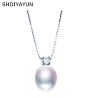 shdiyayun new pearl necklace natural freshwater pearls zircon pendants 925 sterling silver jewelry for women diamond necklace
