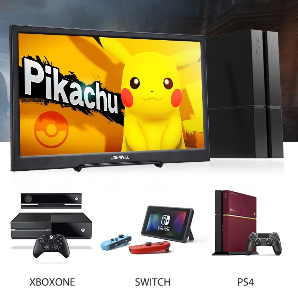 Портативный монитор для ПК 15 6 дюйма ЖК дисплей HDMI PS3 PS4 Xbox 1080P Raspberry Pi 3B 2B Windows 7 8 10 cctv