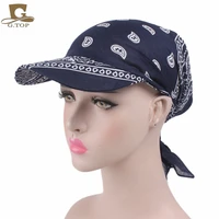unisex paisley visor pre fitted bandana hat outdoor sun bandans cap head scarf bandit turban cap