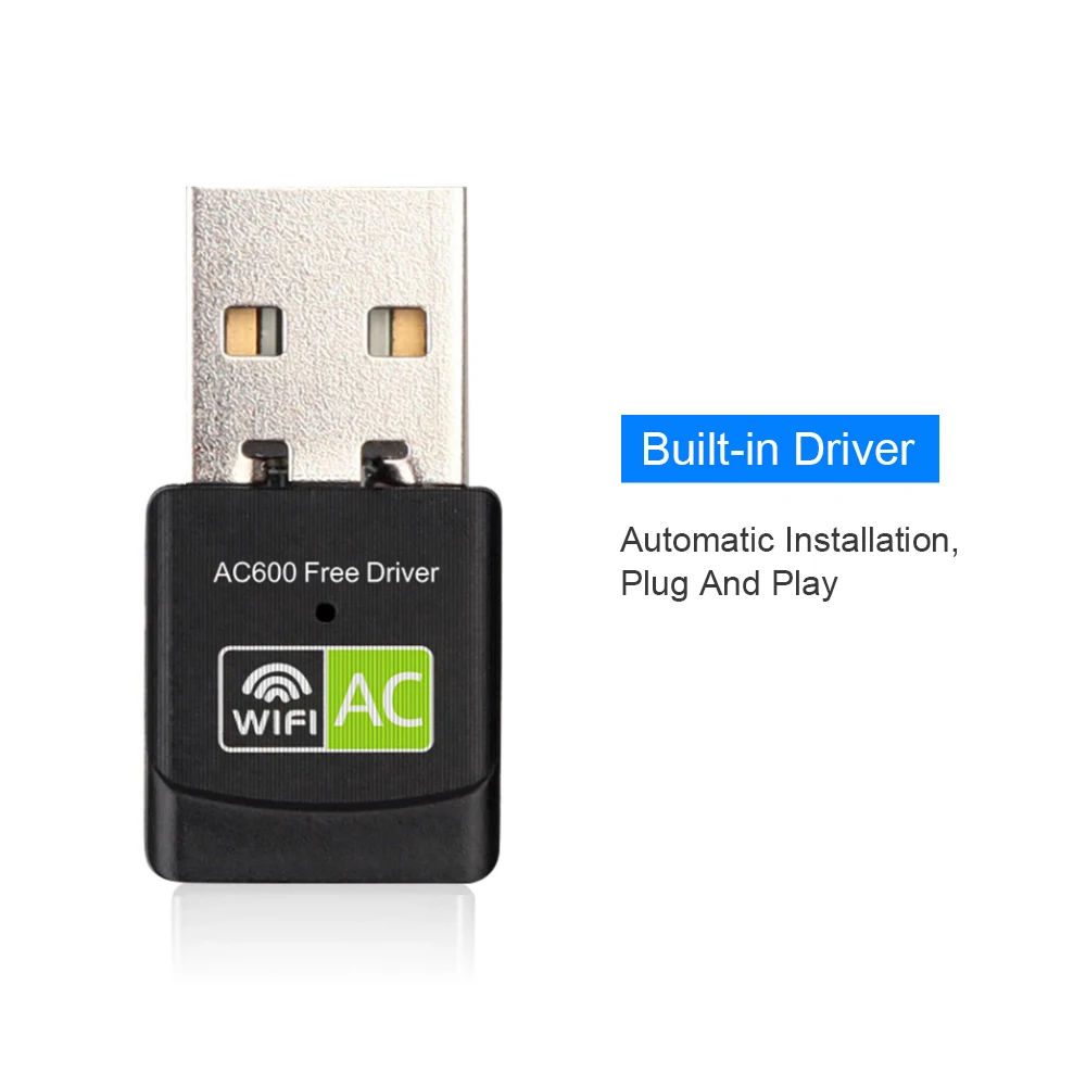 CHIPAL 600 Мбит/с 802.11AC беспроводная сетевая карта Внешний USB Wi-Fi адаптер 4dbi антенна LAN Wi-Fi приемник 2,4 г 5.ггц для Windows - Цвет: Built-in Driver