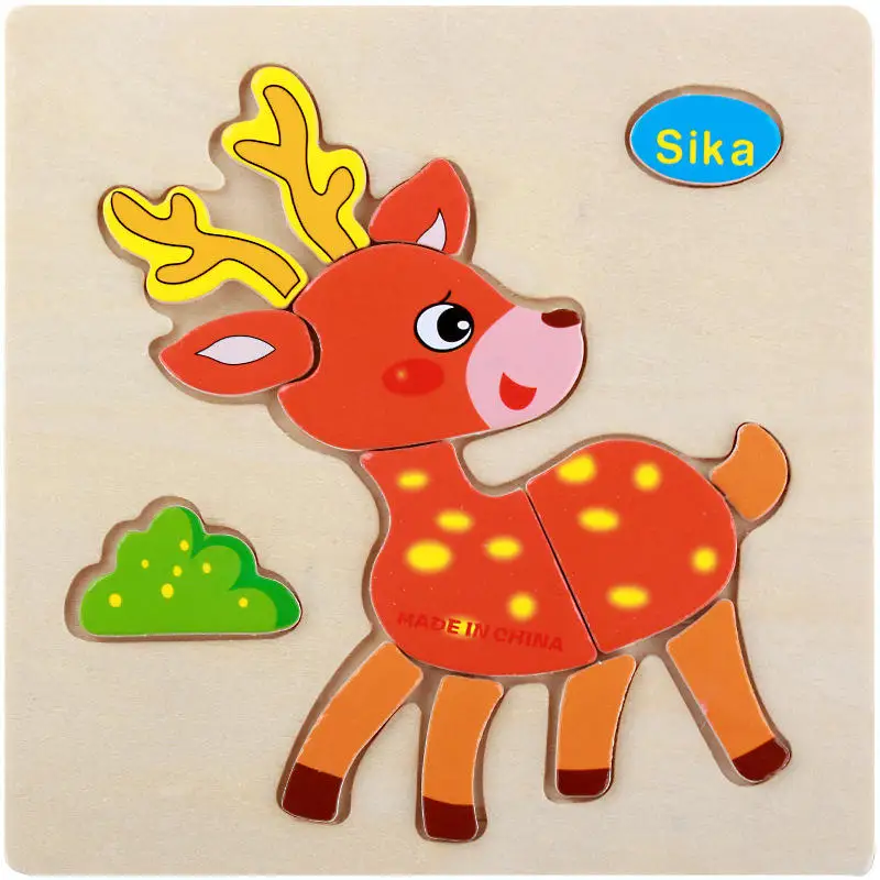 4 Balleenshiny деревянные головоломки детские игрушки милый мультфильм животных Дети образовательный мозговой тизер детская танграмма паззл в форме подарки - Цвет: 4
