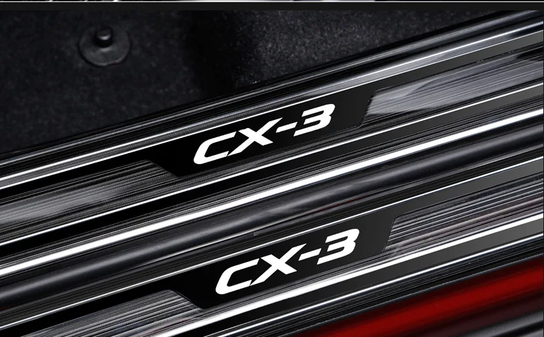 Для Mazda CX3 CX-3 нержавеющая сталь Накладка на порог Добро пожаловать наклейки на педали Аксессуары для стайлинга автомобилей