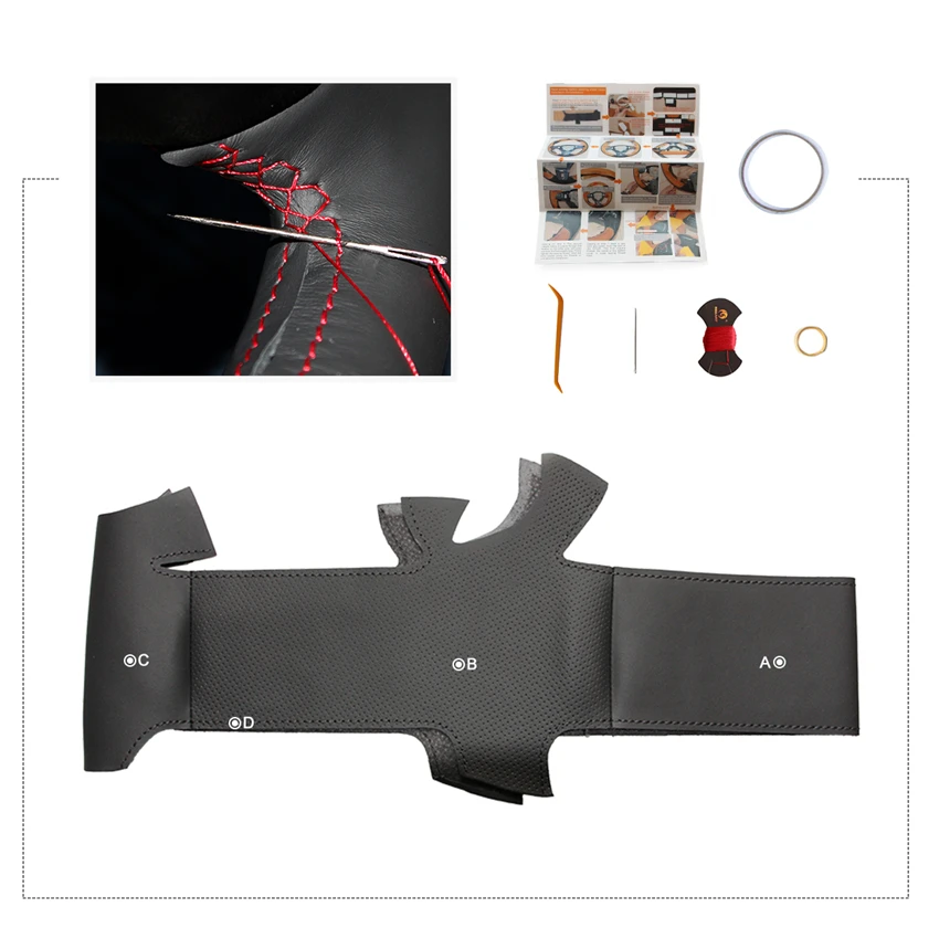 Чехол на руль автомобиля MEWANT из черной искусственной кожи для BMW E90 E91(Touring) 320d 325i 335i