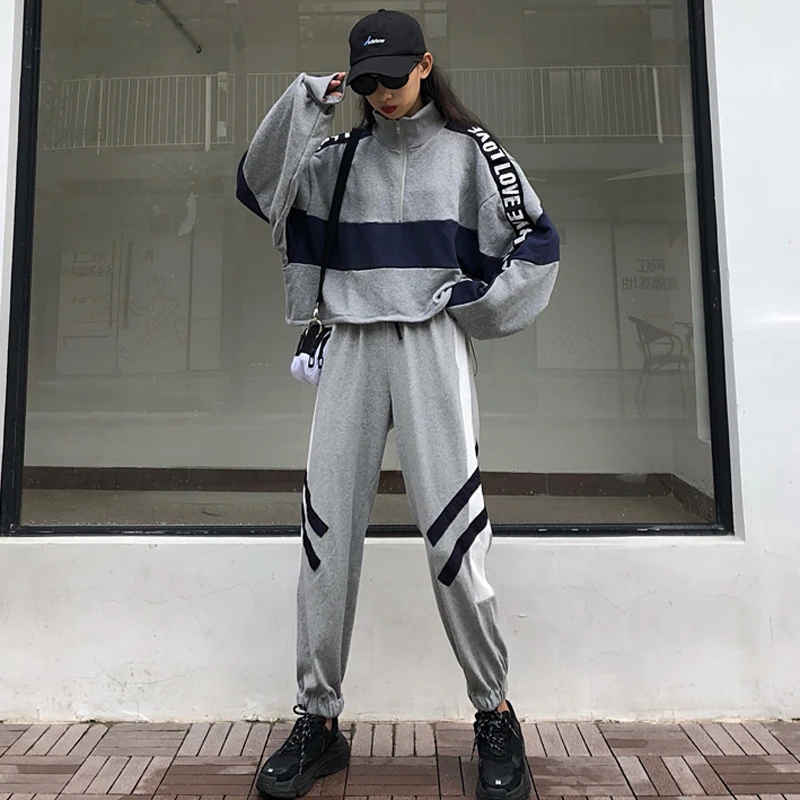 Для женщин наряды уличная молния водолазка Короткие топы припуски Толстовка