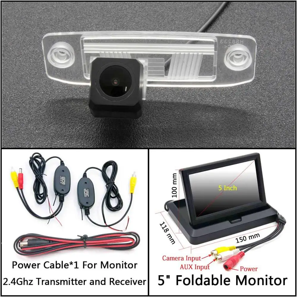 C Wireless 5 inch F Full HD резервная камера заднего вида для KIA Sportage SL Sportage R Sorento Ceed Rio X-line автомобильная парковка ЖК-зеркало монитор - Название цвета: C Wireless 5 inch F