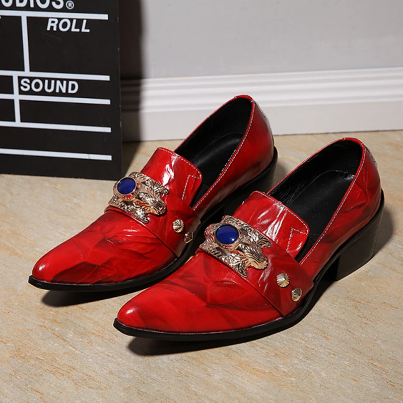 Choudory Натуральная Кожа Свадебные Туфли Slip On Diamond Золотой Металлик Toe Мокасины