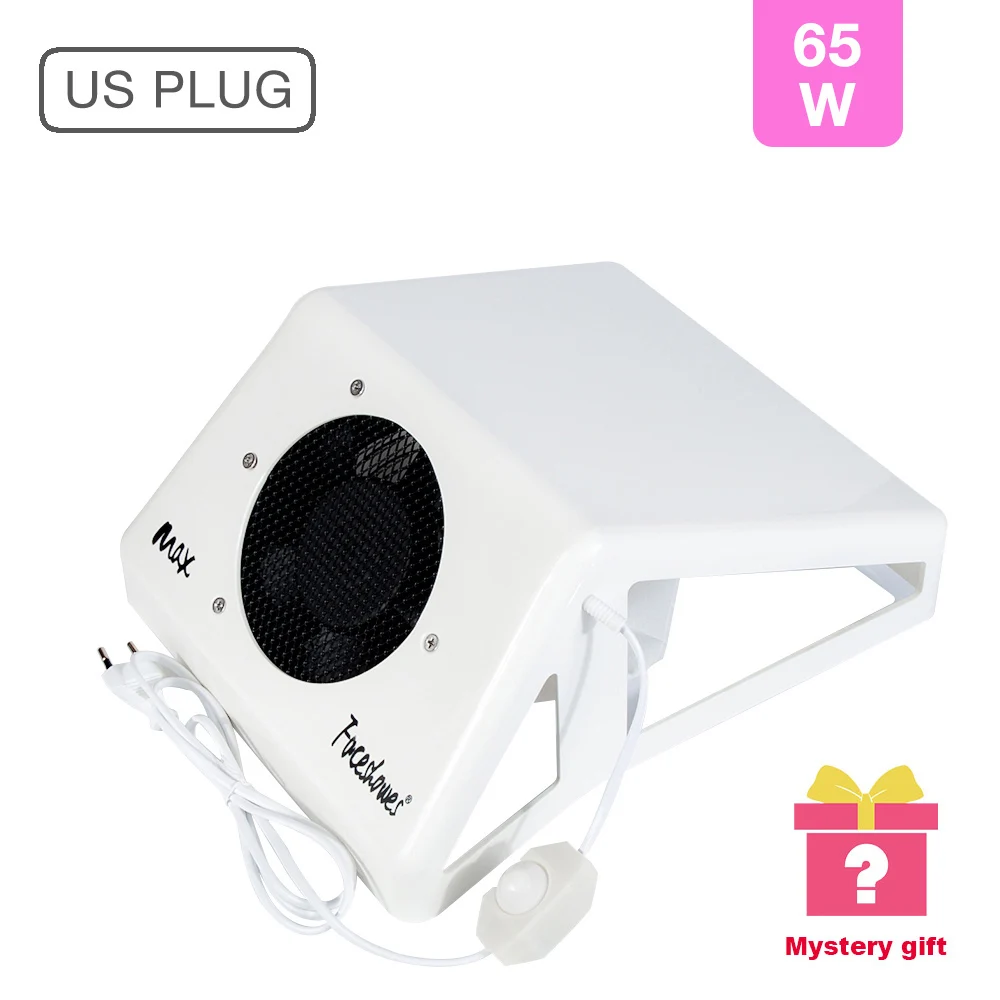 65W US PLUG 65 Вт вентилятор для ногтей акриловый УФ-гель машина для сбора пыли для ногтей Дизайн ногтей салонный всасывающий пылесборник машина пылесос - Цвет: 65W US PLUG