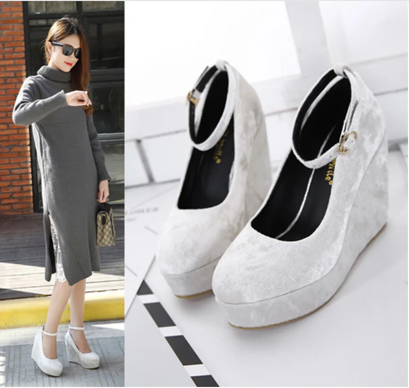 Sapato женщина для Реального Основные Клинья Женщины Насосы 2017 Новые Каблуки с