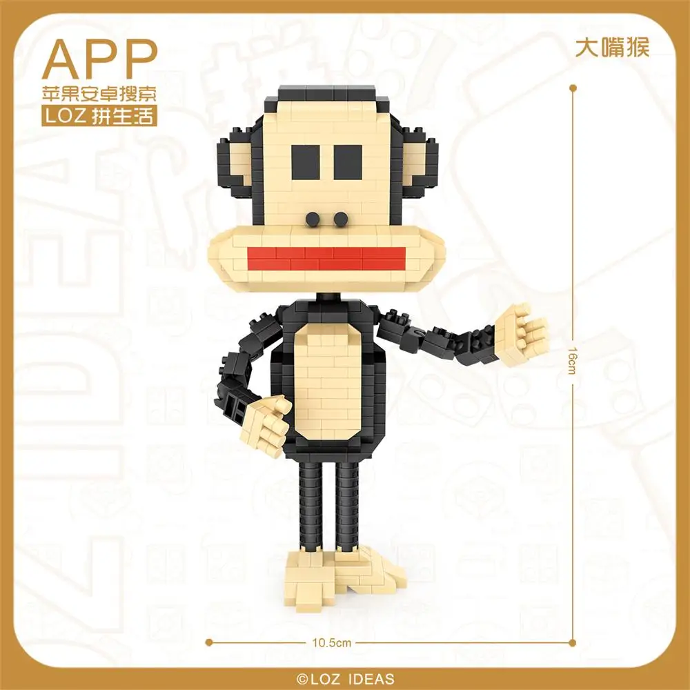 LoZ блоки мультфильм обезьяна строительные кирпичики для детей обучающие игрушки