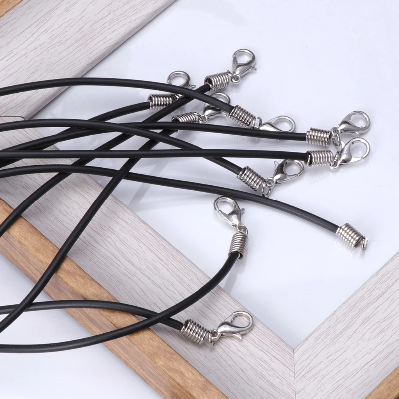 10 шт. DIY Ожерелье Веревка Шнур Резиновый Черный Изготовление ювелирных изделий с