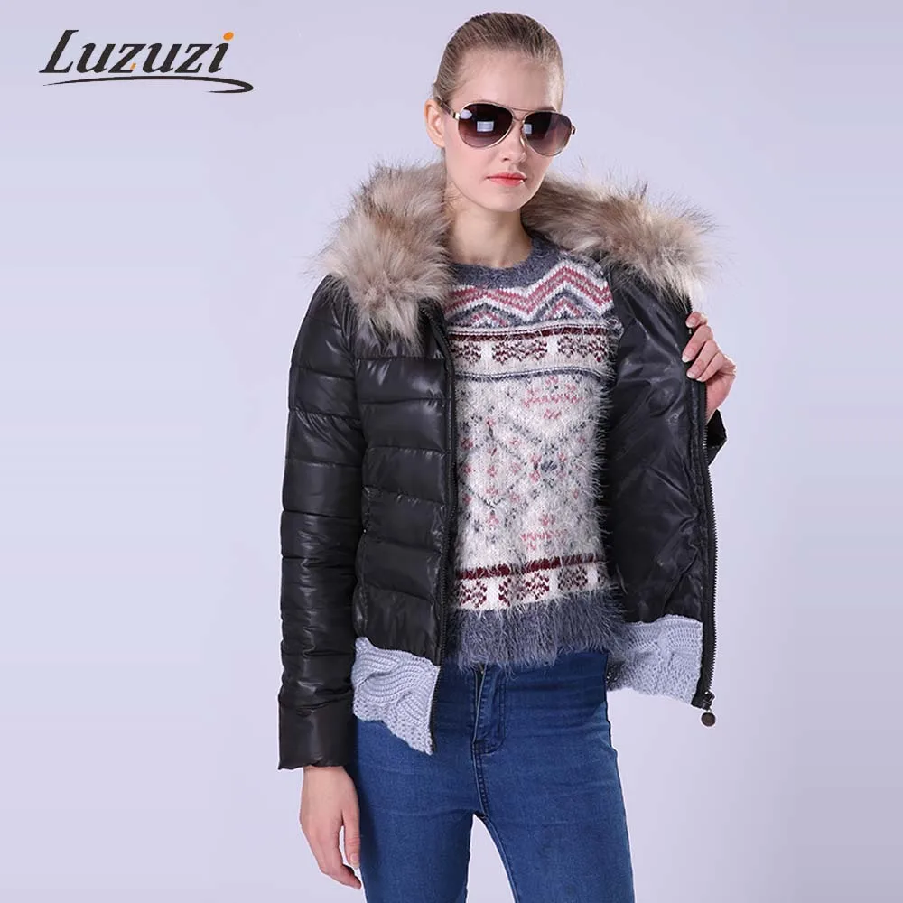 Для женщин пальто с шерстью зимнее и куртка из хлопка капюшоном модный вязаный