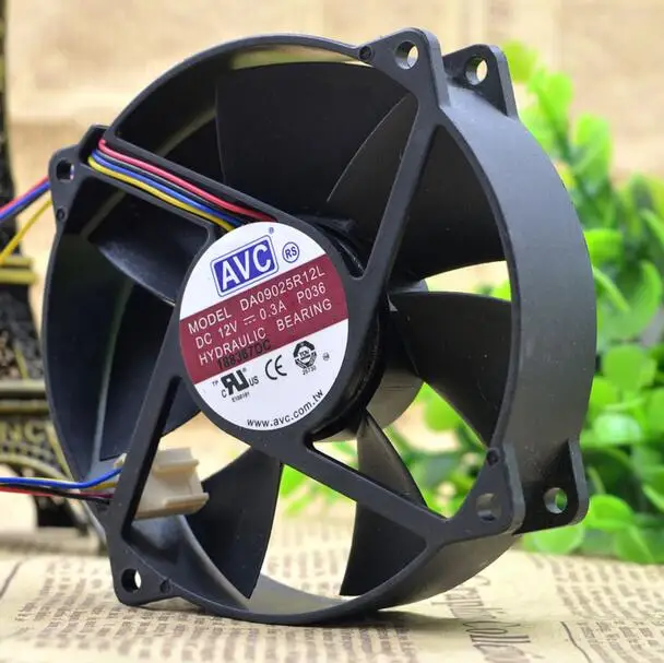 AVC 9 см круговой 9025 0.3A DC 12V DA09025R12L Процессор 4 строчный бесшумный контроль скорости