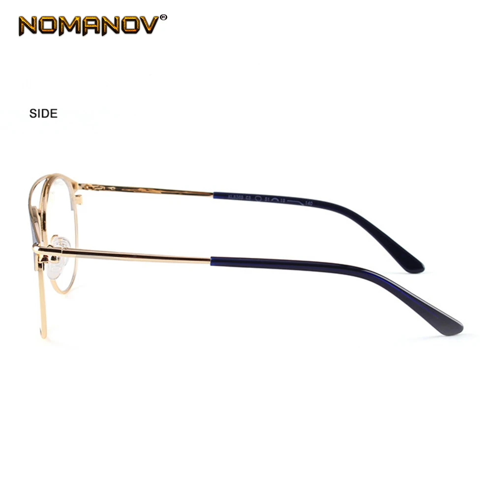 Ретро Круглый двойной мост Дамская рамка из титанового сплава изготовленные на