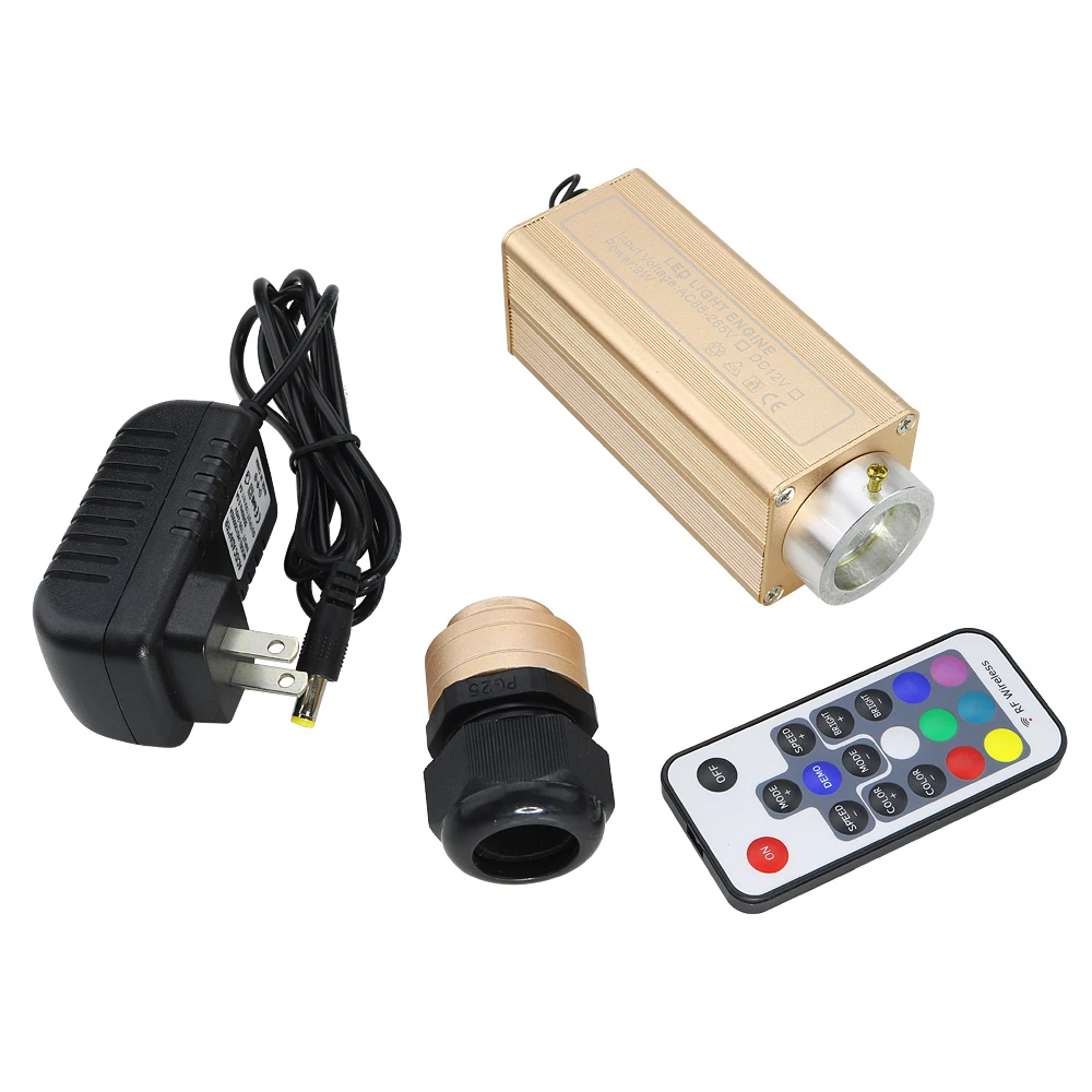 9W RGB LED волоконно оптический драйвер двигателя с 18key RF пульт дистанционного
