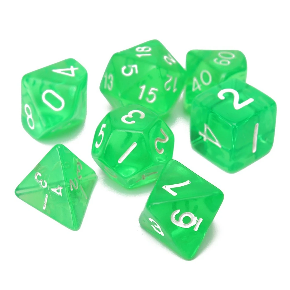 7 шт./лот твердый прозрачный Гранник D4 D6 D8 D10 D12 D20 MTG Magic The Gathering цифровые кости