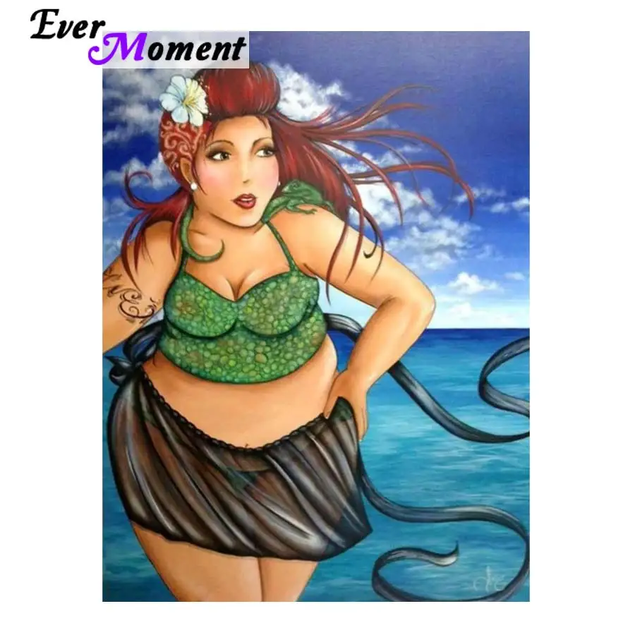 5d diy diamond painting beautiful woman at seaside wall picture full square drill needlework household ASF759 | Дом и сад
