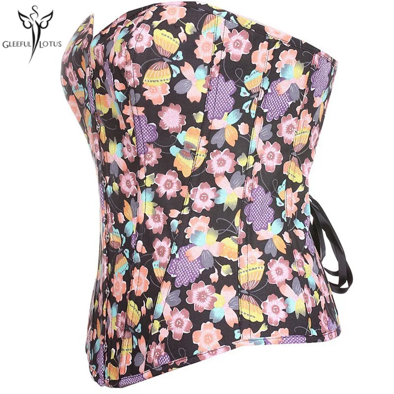 Ремень для моделирования черный корсет с цветами и бюстье Женский похудения