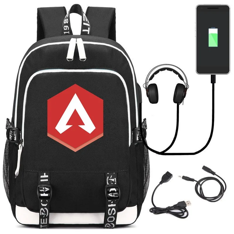 Игра Apex Легенды Рюкзак с usb-портом Студенческая школьная сумка подростковый рюкзак мультфильм сумка для ноутбука дорожные сумки подарок