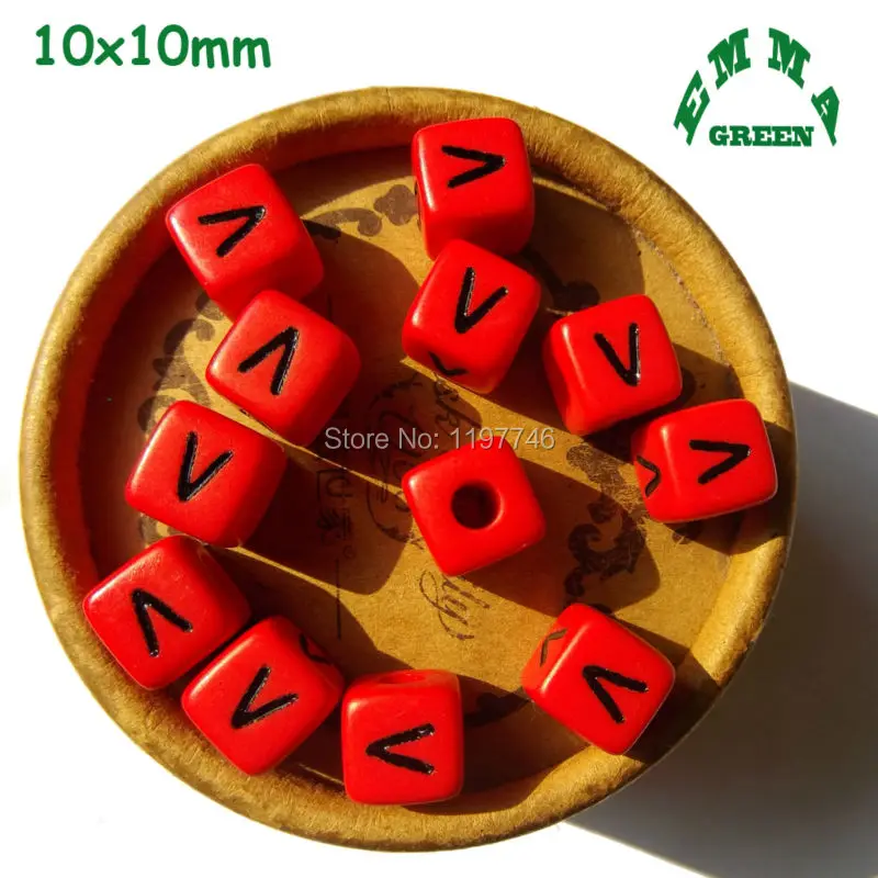 Акриловые квадратные разделители в виде букв алфавита 10 мм бусины 100 шт. для