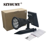 SZYOUMY Solar Powered 7 LED Lawn SpotLight Color Changing Landscape Lighting For Tree Garage Wall In-Ground Garden Solar Lamp
