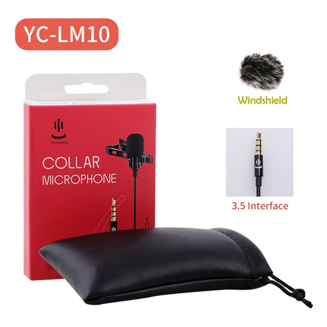 Синий Lavalier Audio Video Microphone Clip-On Condenser Mic Recorder For 3.5mm Lightning phone iPhone Xiaomi Camera VS BOYA LM10 - Цвет: Синий