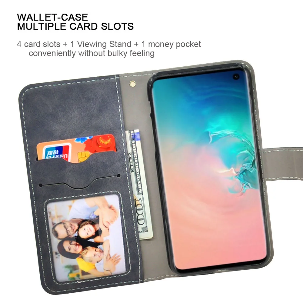 Роскошный чехол кошелек для Samsung Galaxy S10 + Plus S10e S9 S8 Винтажный откидной кожаный ТПУ