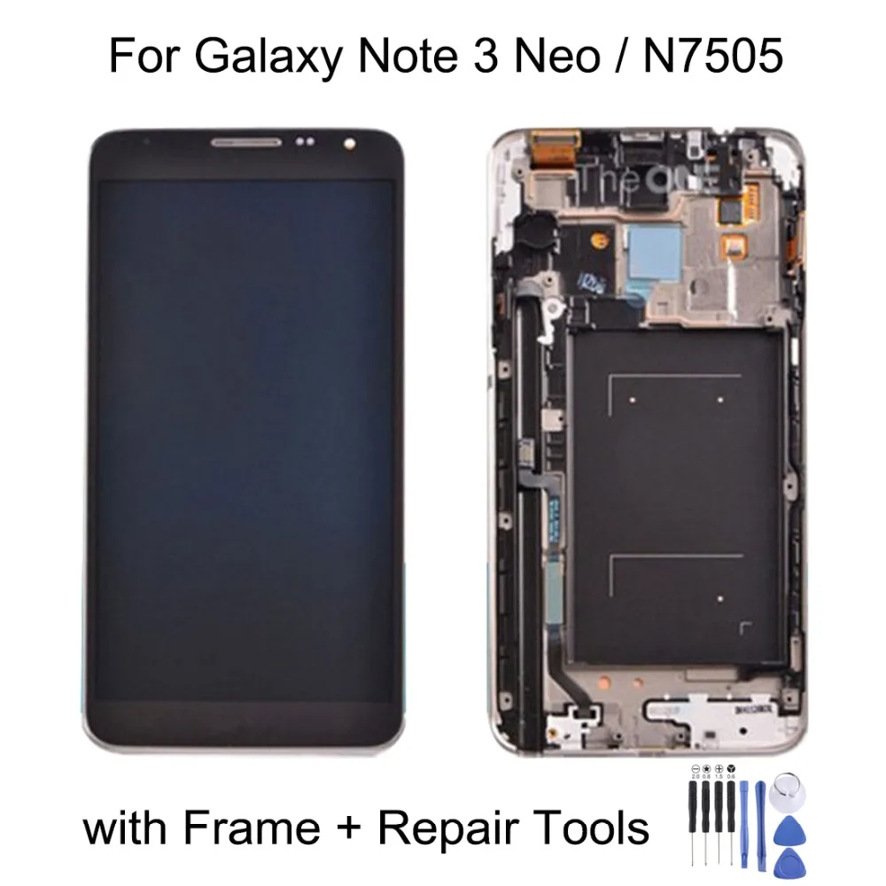 Новый оригинальный ЖК дисплей + сенсорная панель с рамкой для Galaxy Note 3 Neo / N7505