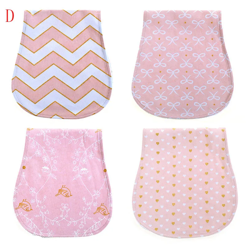 D 4-Pack белый слюнявчик детский слюнявчик s органический хлопок мягкие и впитывающие полотенца нагрудник без Burping babador sem fret - Цвет: D