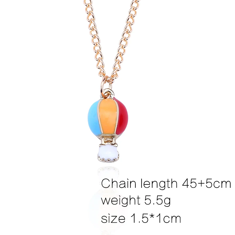 

2019 Creative DIY Hot Air Balloon Necklace For Girl Kids Women Lovely Colorful Enamel Pendant Necklaces Cute Female Jewelry Gift