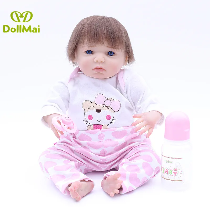 43cm Lifelike Reborn Baby Dolls real baby doll Doll soft cotton Body So Truly Girl Model For Toddler bebe Toy reborn gift | Игрушки и
