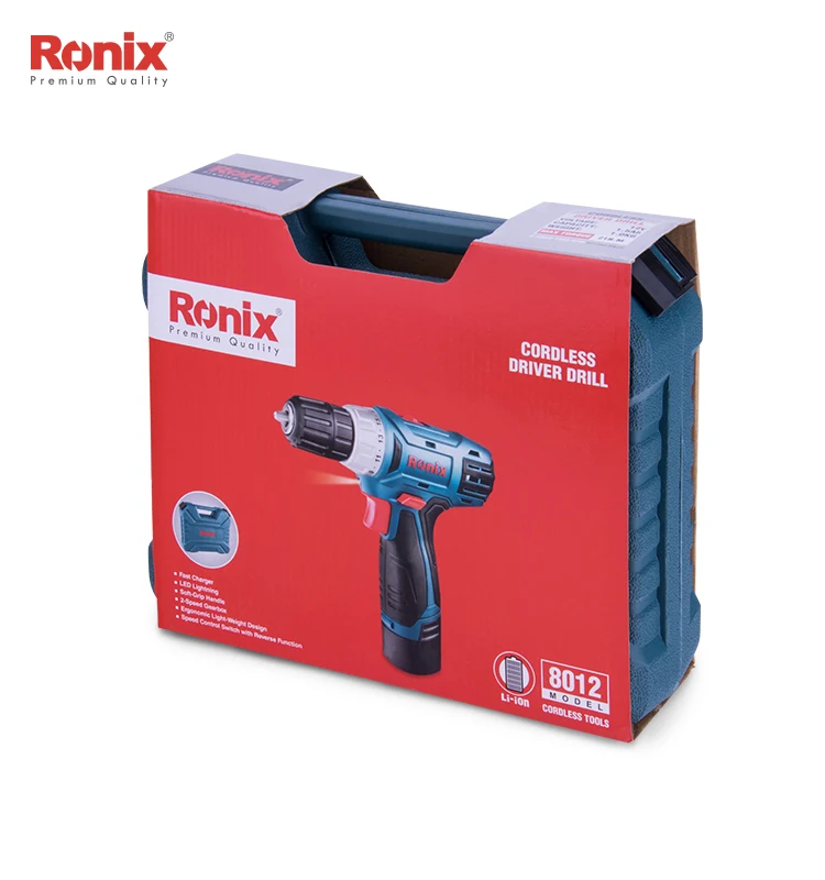 Ronix Новый 1.5A 12 В 1350 об/мин аккумуляторная отвертка дрель с BMC коробка модель