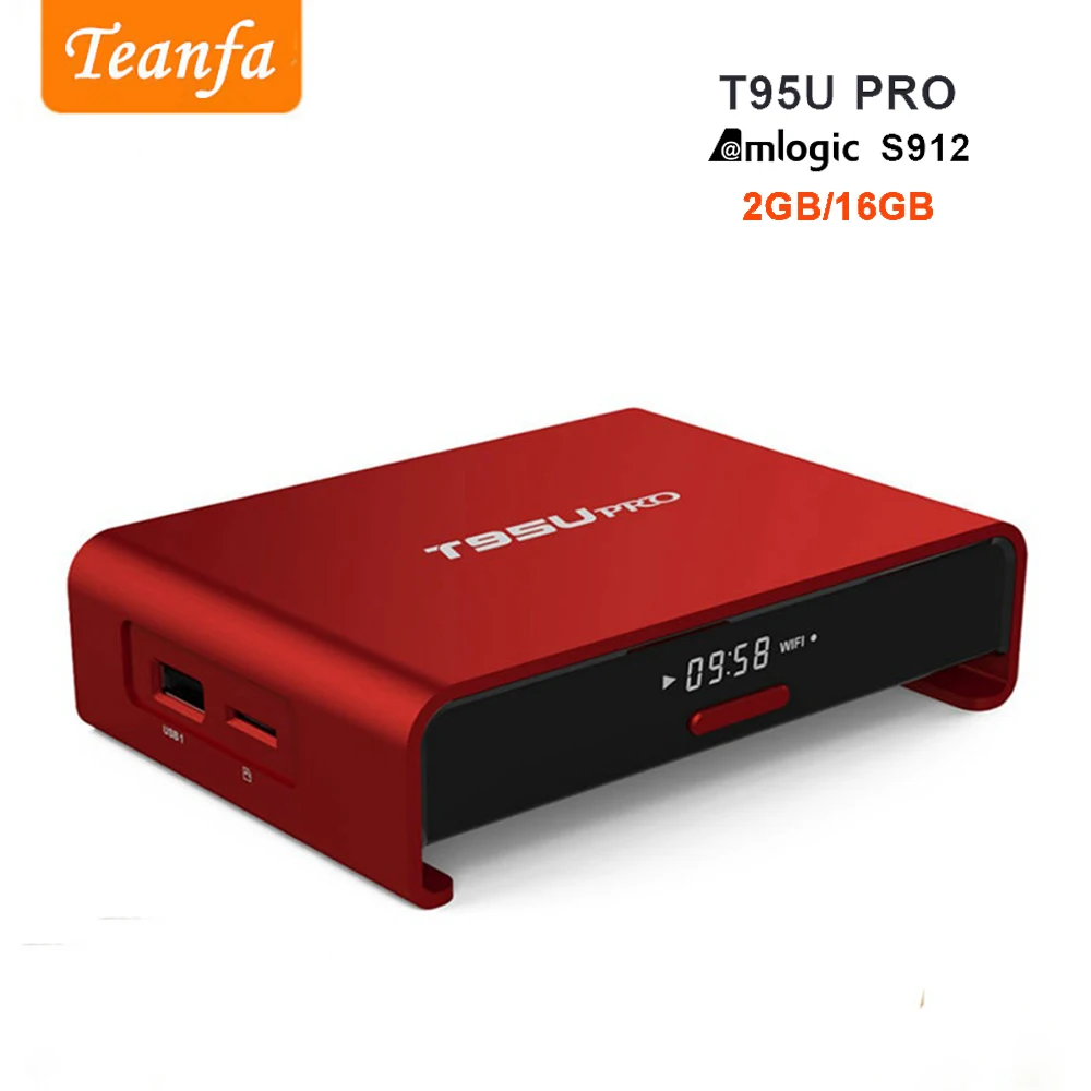 Teanfa T95U PRO Android 6 0 ТВ Box Amlogic S912 Octa core 4 K плеер Оперативная память 2 Гб Встроенная 16