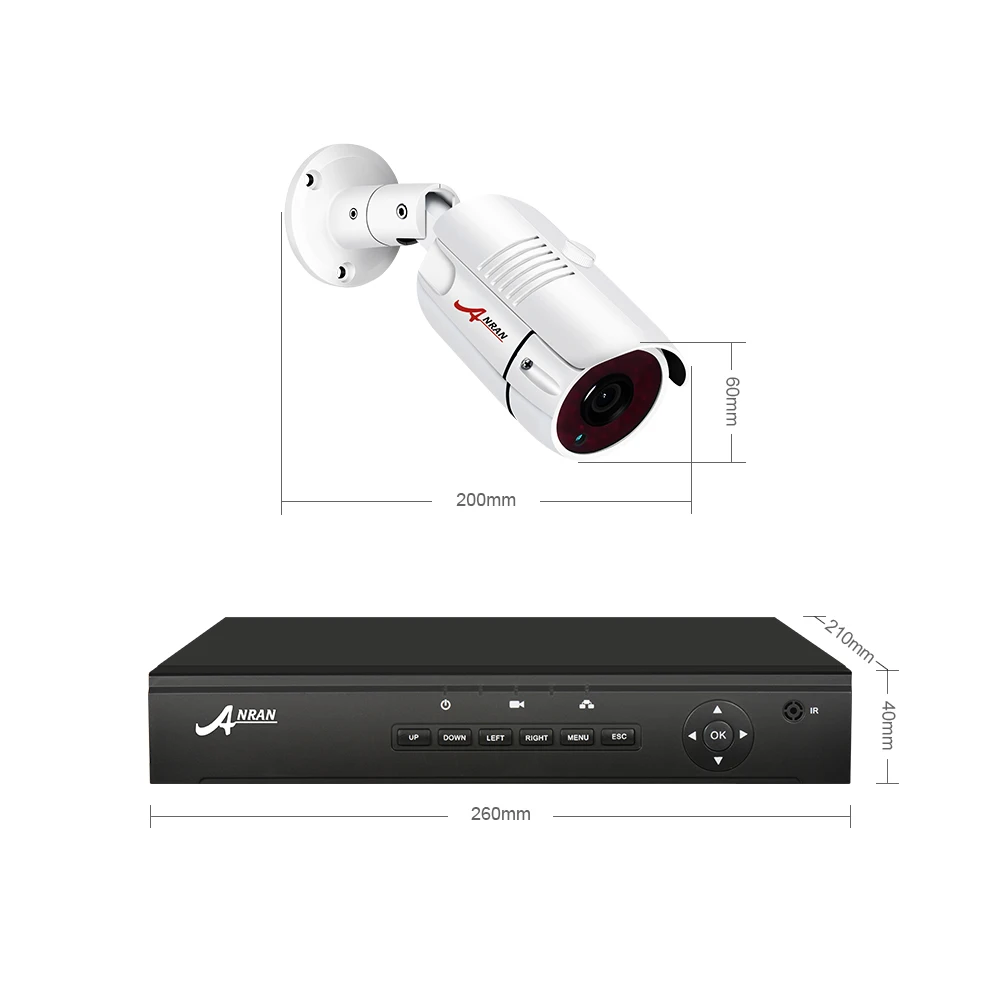 ANRAN 2mp 4-канальный PoE домашней безопасности камеры Системы Крытый+ Открытый 1080p видеонаблюдения DVR комплект Ночное видение с 36 инфракрасных светодиодов