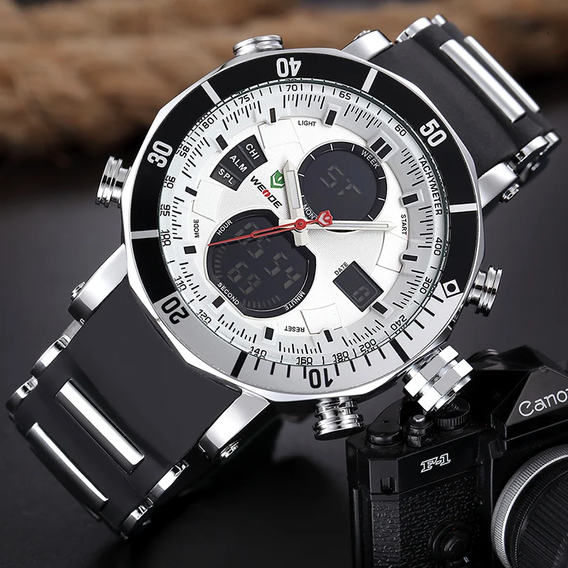 Часы наручные WEIDE мужские цифровые аналоговые роскошные спортивные армейские