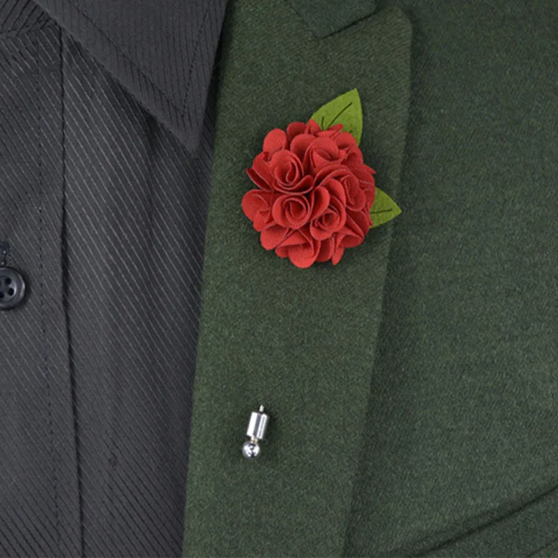 Mdiger брендовая модная Forlal Мужская булавка с отворотом красный цветок брошь для