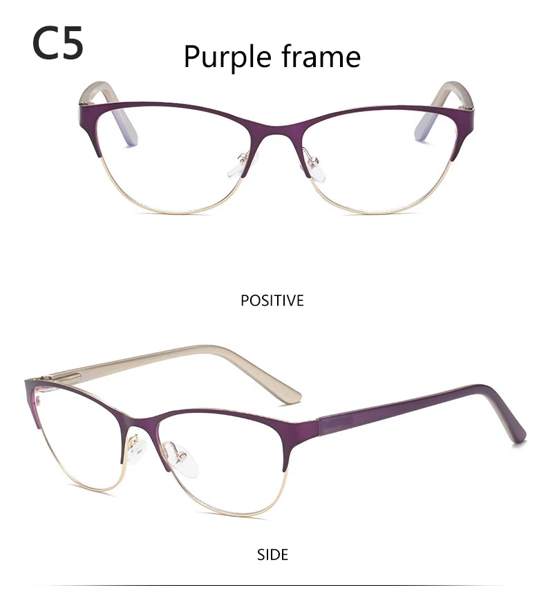 BOYSEEN Flat light cat eye glasses computer eye protection flat mirror men and women frame glasses reading glasses 801