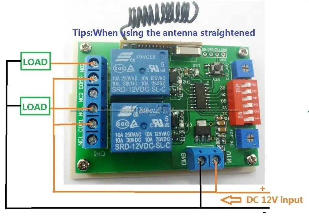 433MHZ DC 12V 2Ch Multifunction Wireless Controller Timer Delay Relay RF Switch &amp EV1527 ASK OOK Remote control | Электронные
