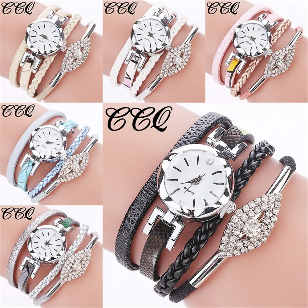 Montre Femme CCQ модные часы для женщин девочек Аналоговые кварцевые наручные часы женская одежда браслет часы Reloj Mujer Relogio Feminino