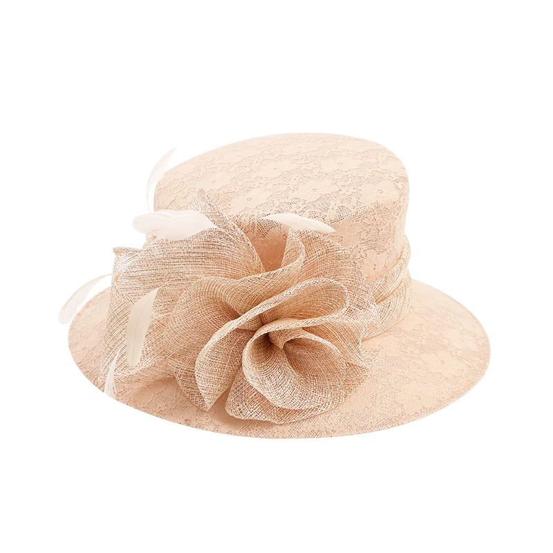 Шляпа Fedoras для женщин Королевский Аскот Элегантная модная шляпа солнцезащитный