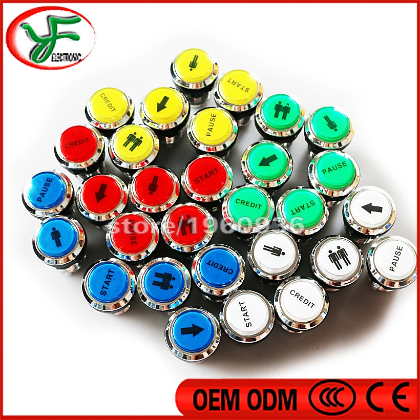 Cred Logo 12V LED хромированный посеребреный светящийся аркадный кнопочный +