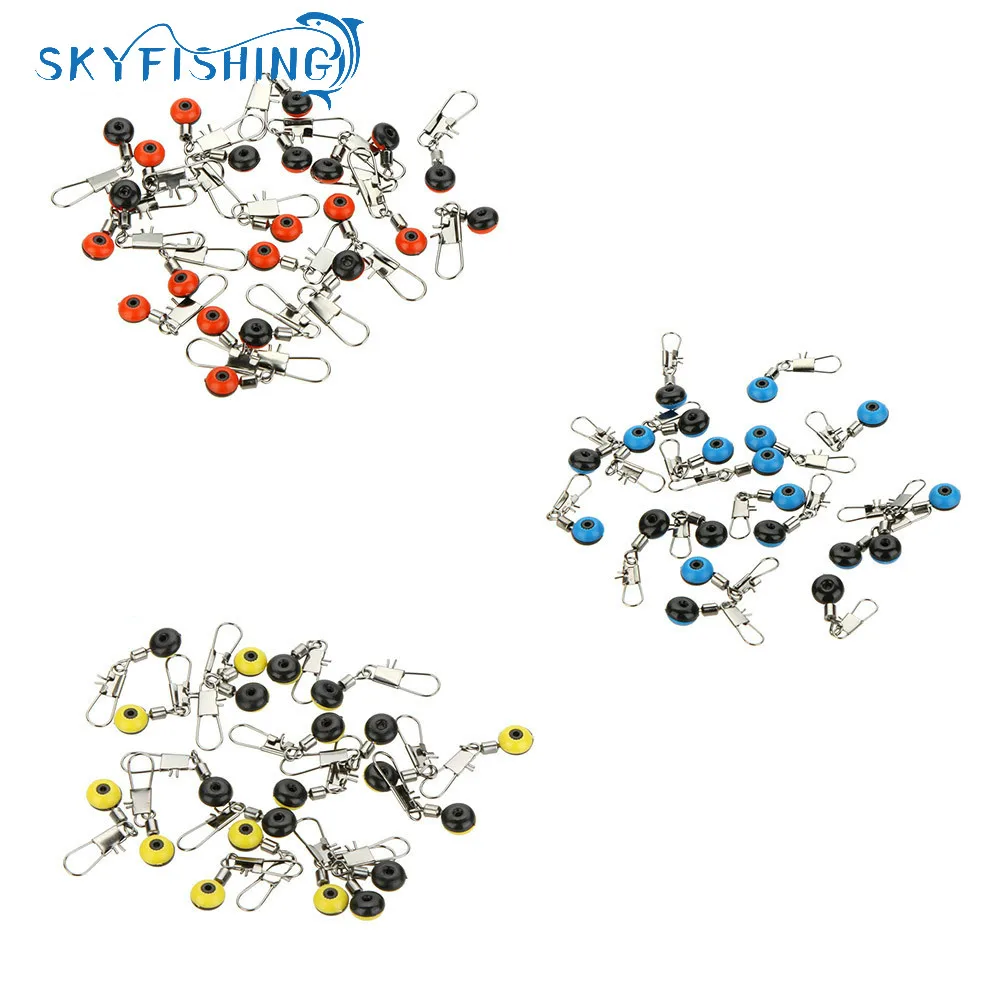 

Hot Sale 20Pcs Space Beans Fishing Connector Float Connector Rolling Swivel Fishing Supplies with Box Carry Fishing Tackle Tool