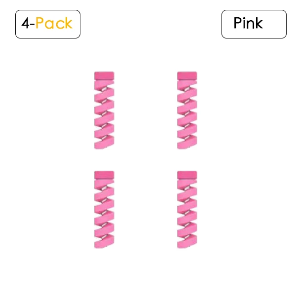 4 Pack Pink EECPT кабель протектор для iPhone XS X 8 7 6 пружинный шпагат моталки линии передачи данных Шнур чехол Защита веревки защита наушников - Цвет: 4 Pack Pink