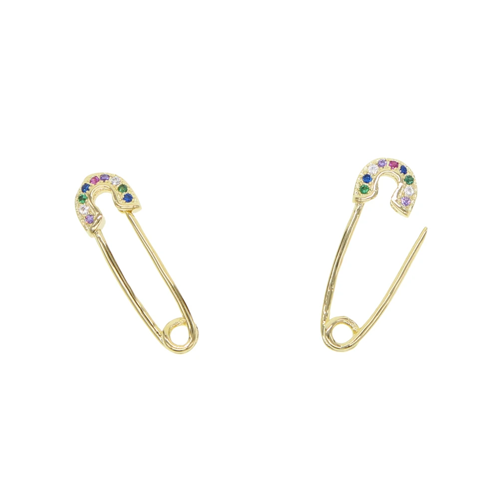 Cuter rainbow cz защитные серьги золотого цвета модные синие черные белые красные