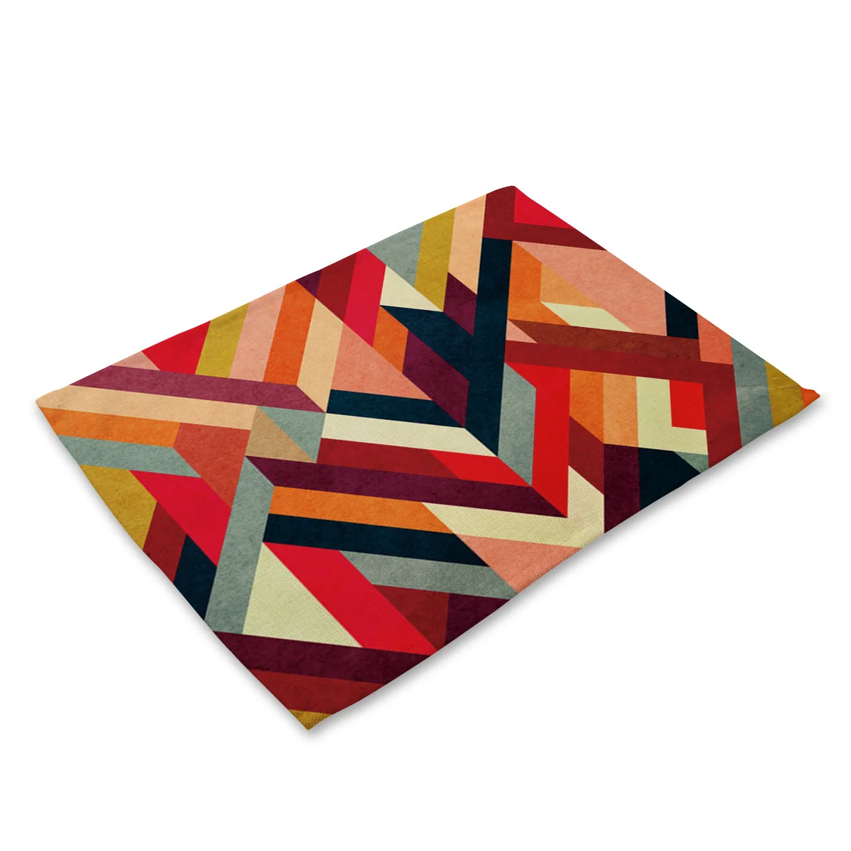 Geometric-2 Modern Abstract Geometric Lines Colorful Placemat Scale-like Line Triangular Table Accessories Pad Home Kitchen Table Mat - Цвет: Geometric-2