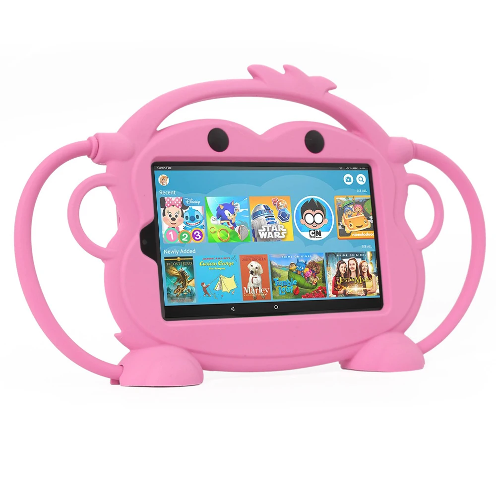 Чехол-переноска CHINFAI для Kindle Fire 7 '' детский Силиконовый противоударный моющийся чехол для Kindle Fire 7 с автомобильным ремешком