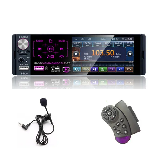 With Microphone Camecho 4," 1 Din автомобильное радио Bluetooth Сенсорный экран Авторадио RDS USB AUX MP5 видео плеер MP3 Авто аудио стерео камера заднего вида - Цвет: With Microphone